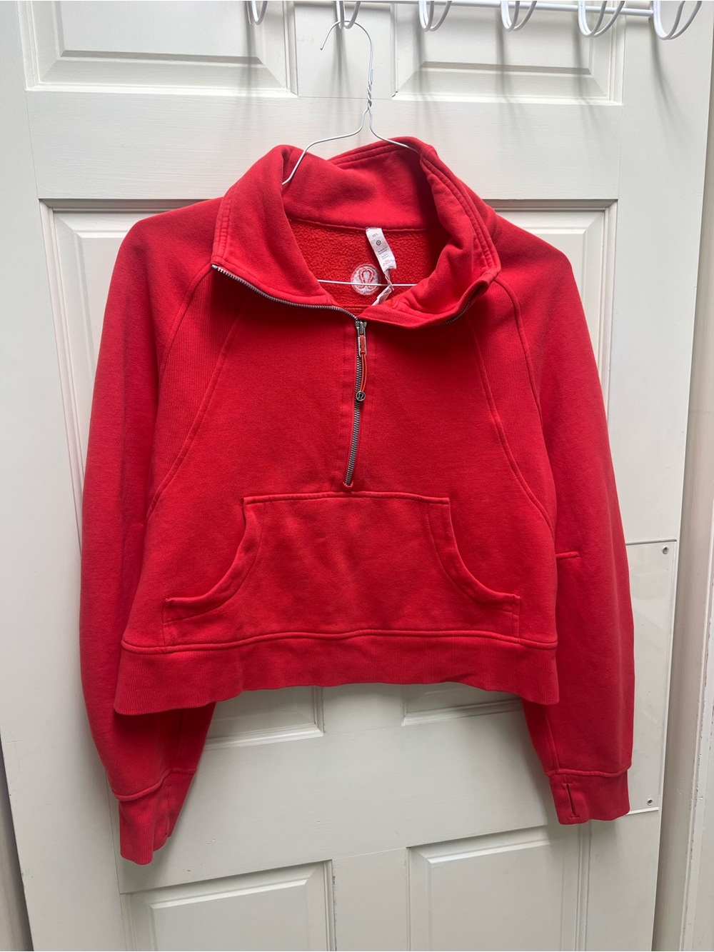 lululemon athletica Red Cropped Half-Zip scuba
